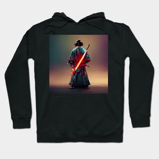 Samurai with a glowing sword - best selling Hoodie